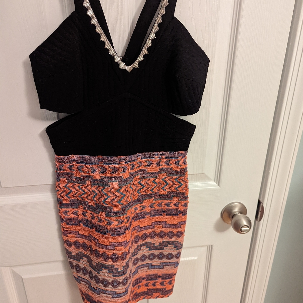 Saylor Black and Pink Cutout Mini Dress Size XS